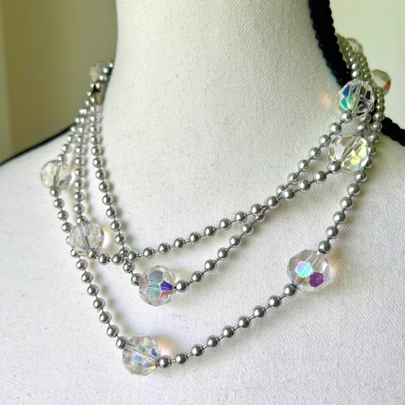 Vintage Stuart Freeman NYC Necklace 54" Ball Chain AB Lucite Beads 1980s - Picture 7 of 16